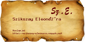 Szikszay Eleonóra névjegykártya