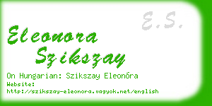 eleonora szikszay business card